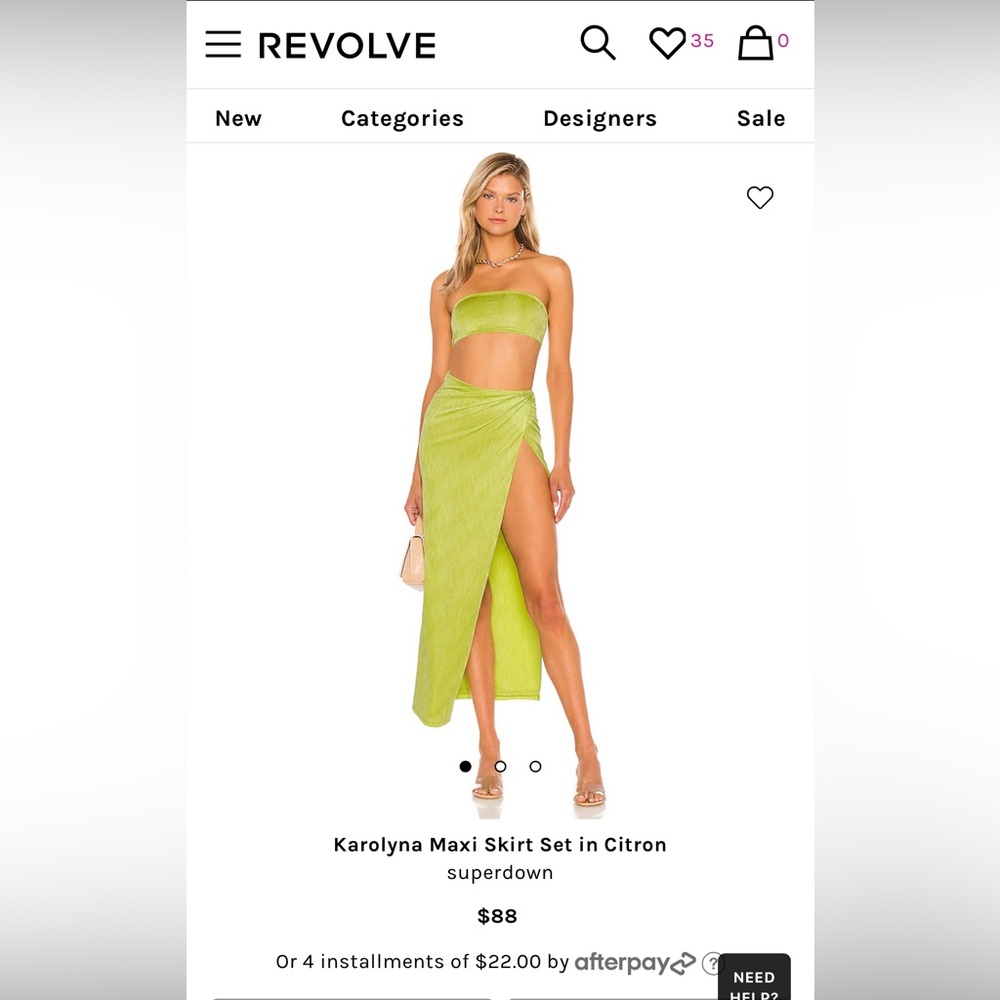 Superdown 2 Piece set in lime green XS